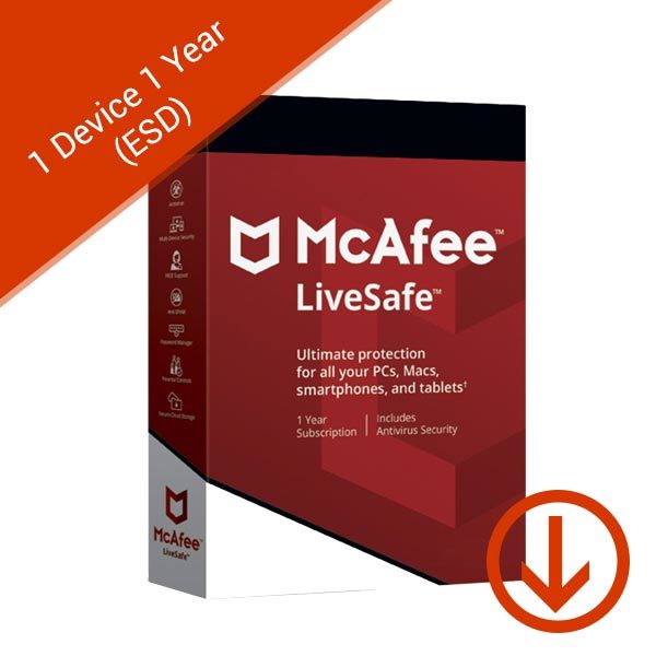 mcafee livesafe 1 device 1 year esd
